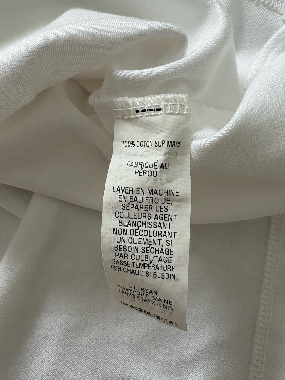 L.L.Bean Supima Cotton Long Sleeve Tee Shirt Size 2X White Soft Essential Comfy - Picture 7 of 7